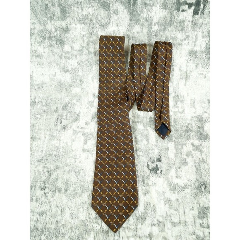 Brooks Brothers Makers Brown Geometric Silk‎ Tie NWOT Luxury Preppy Business